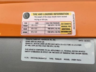 2022 Riverside Retro 190BH