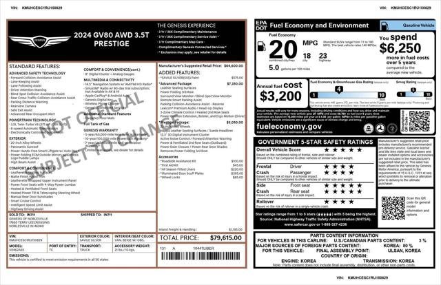 2024 Genesis GV80 3.5T AWD